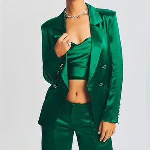 RETROFETE Saige Satin Blazer and Top Set